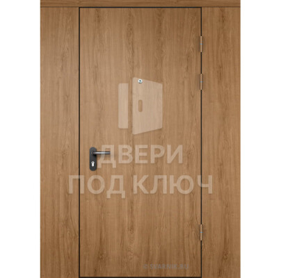Коричневая тамбурная дверь винорит под дуб в коттедж ДПК-14745